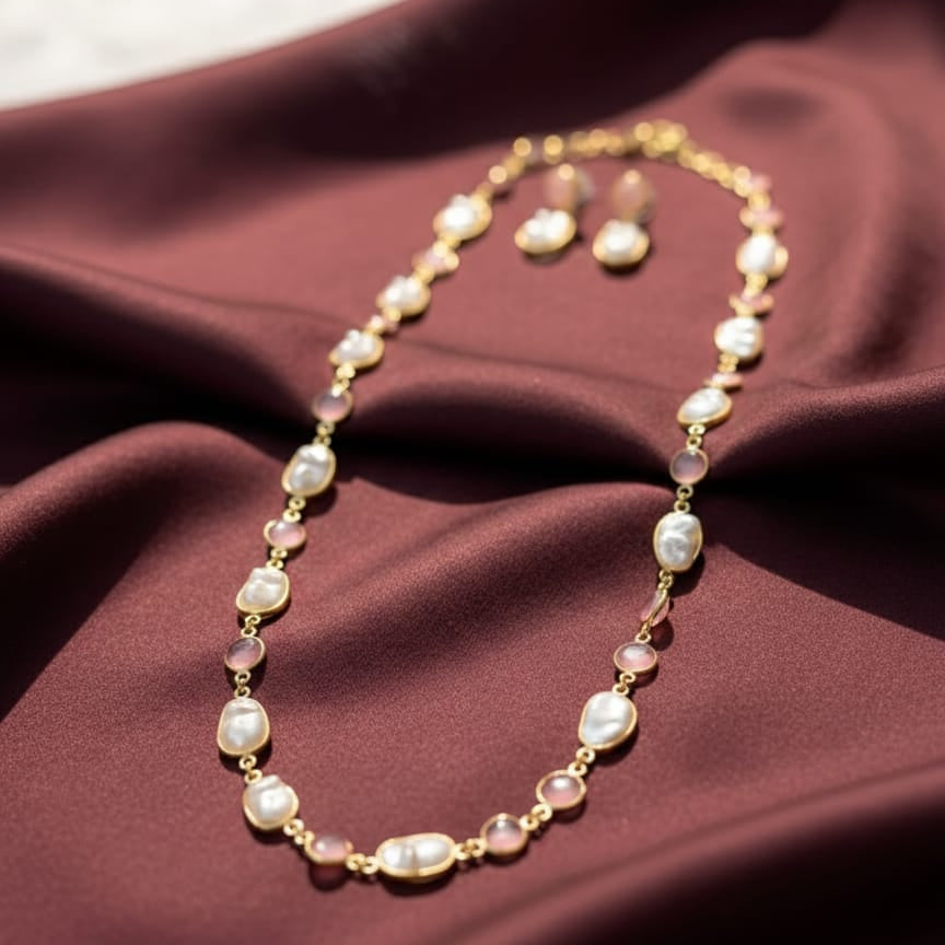 Real Fresh Water Pearl/Pink Necklace PRL003