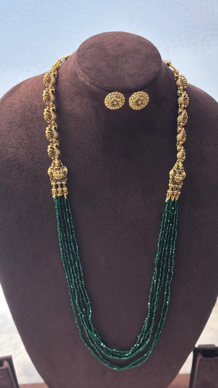 Royal Green Beaded Necklace Set LN008