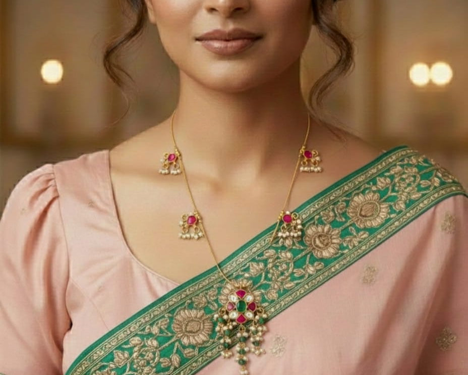 Original Jadau Kundan Invisible Necklace KND004