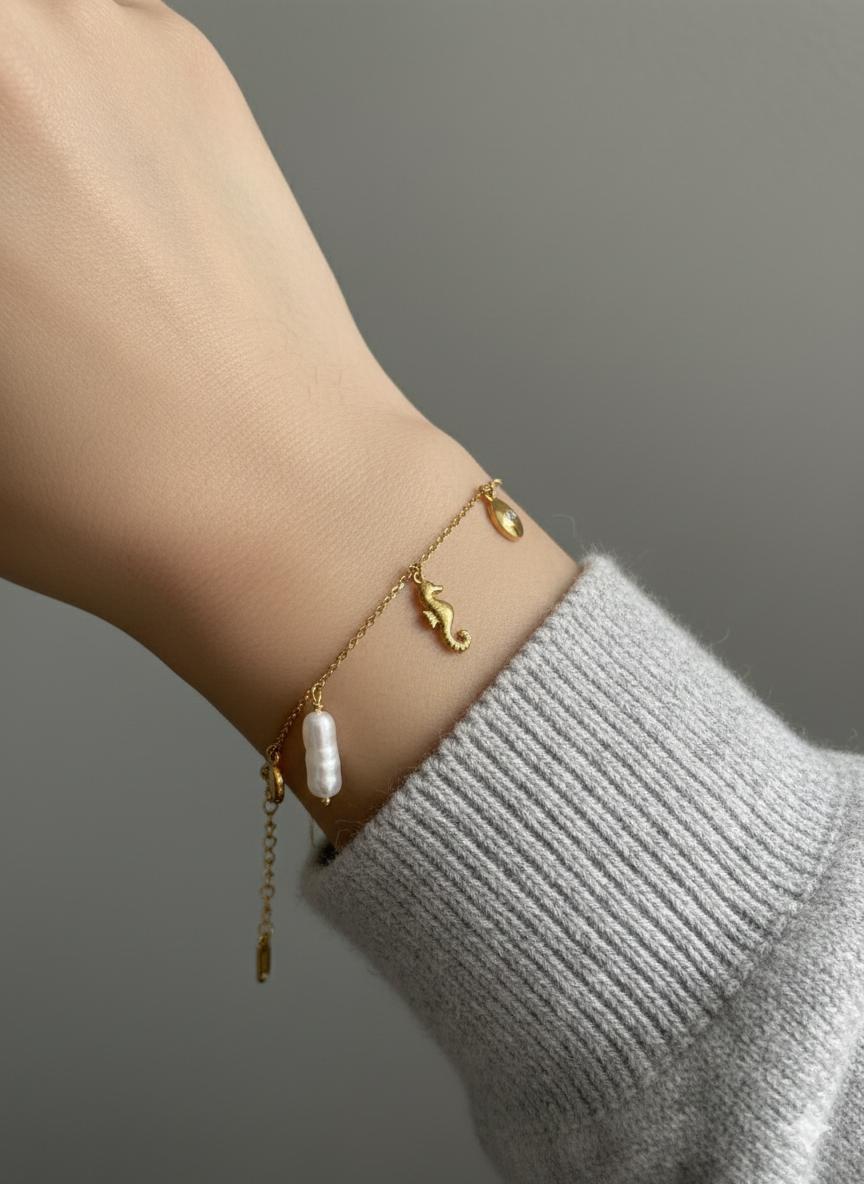 Celestial Charm Gold Chain Bracelet BRC023