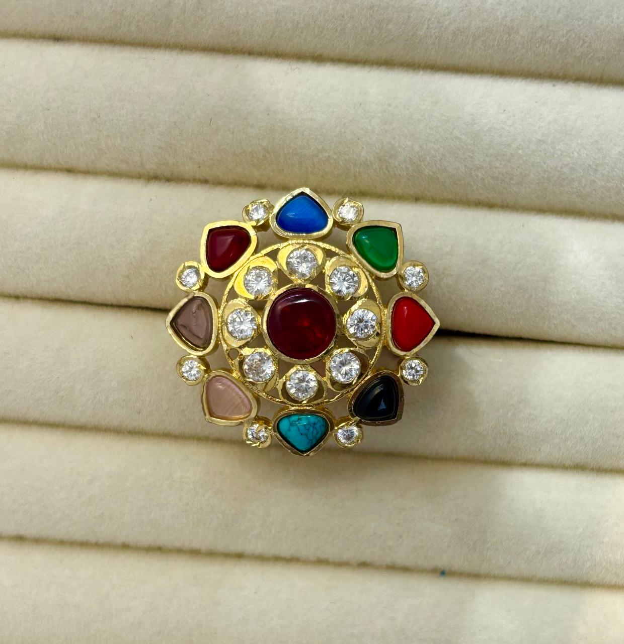 Premium Navaratna Ring with 18K Gold Plated RNG015