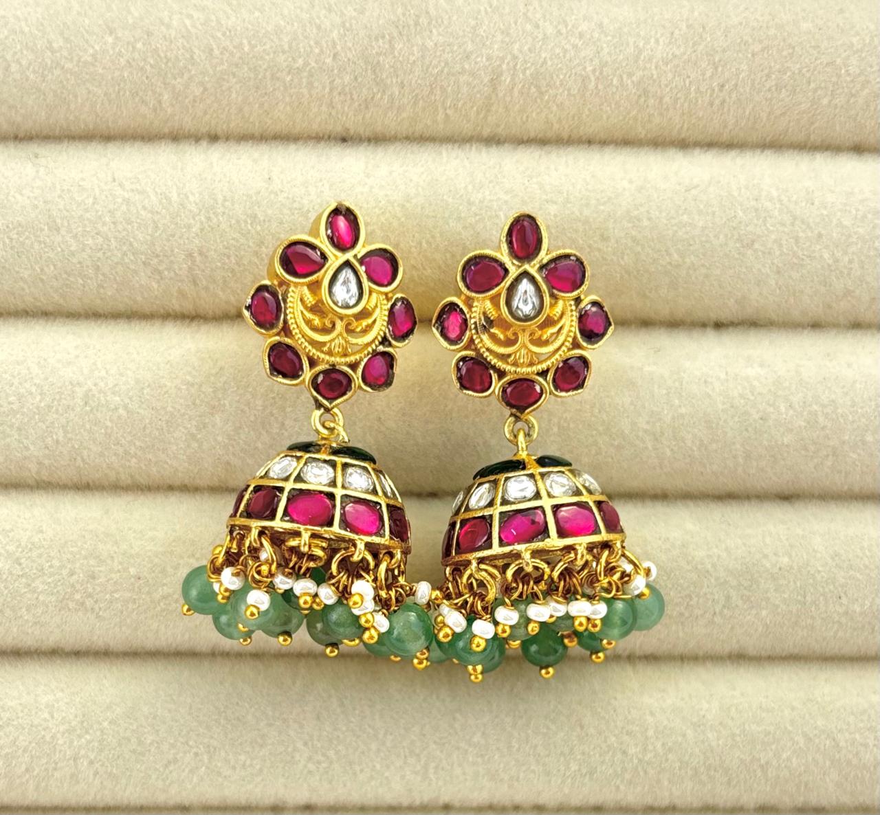 Semi Bridal Real Jadau Kundan Jhumkha JMK002