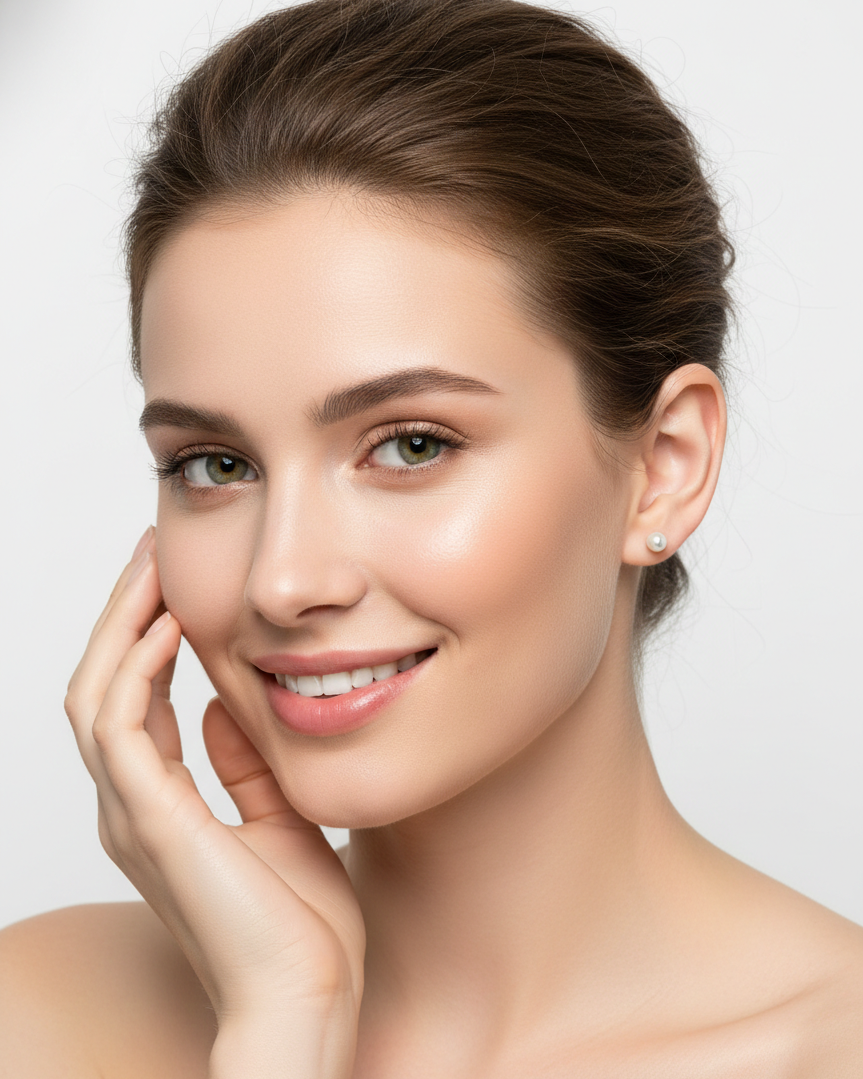 925 Pure Silver Round Pearl Small Size Studs With Disc Screw. 925/008