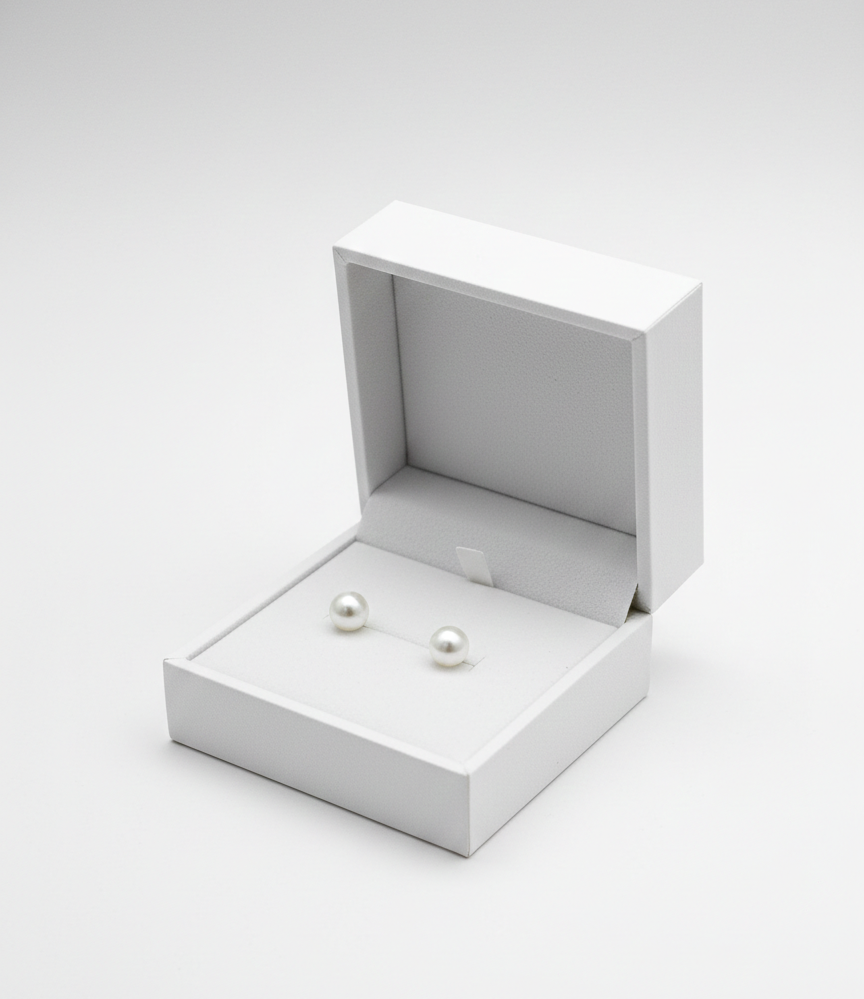 925 Pure Silver Round Pearl Small Size Studs With Disc Screw. 925/008