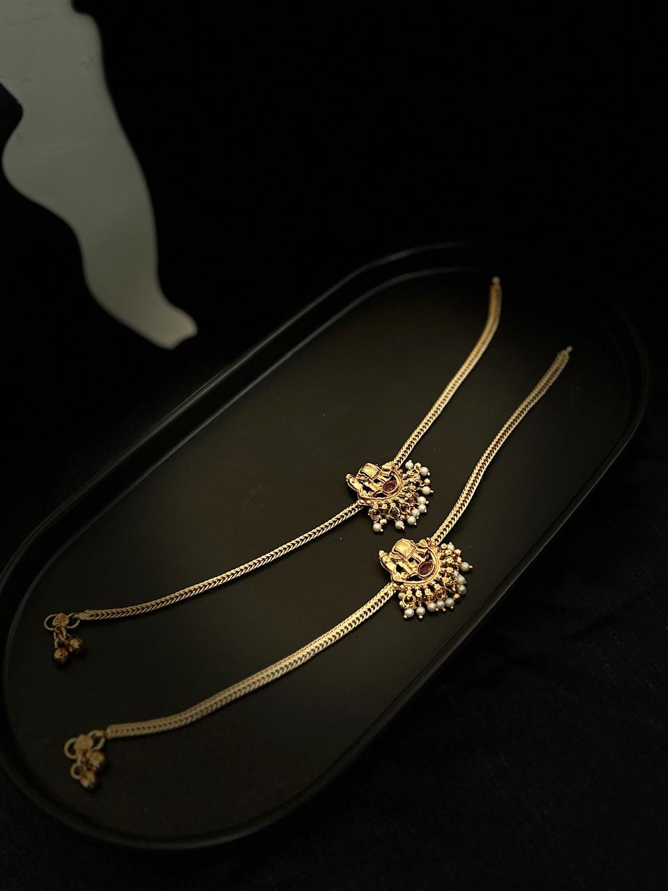 Gold Plated Anklet with Ruby Stone ANK006
