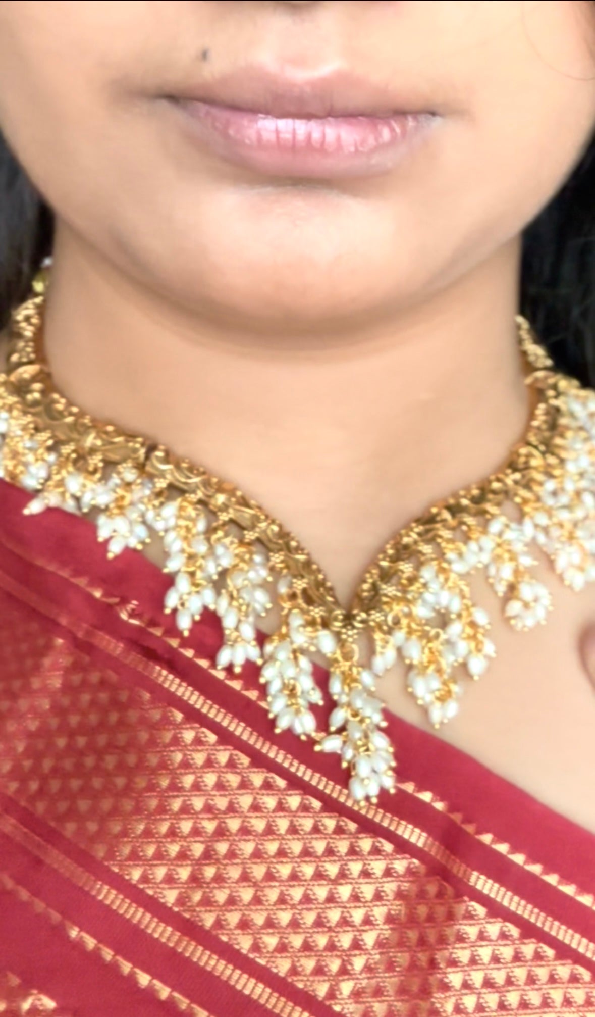 Antique Pearl V Shape Choker PRL013