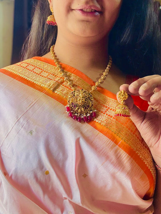 Antique Gold Replica Laxmi Temple Necklace TN013