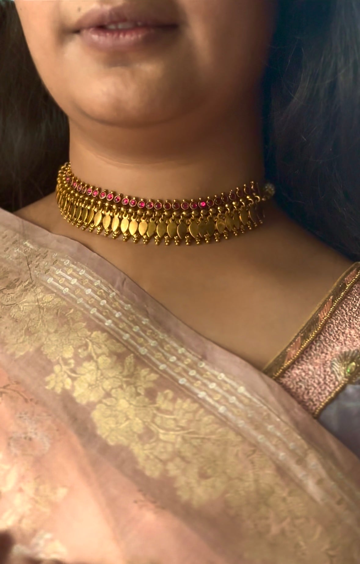 Elakathali  Antique Gold Kerala Set Traditional Choker YLK001
