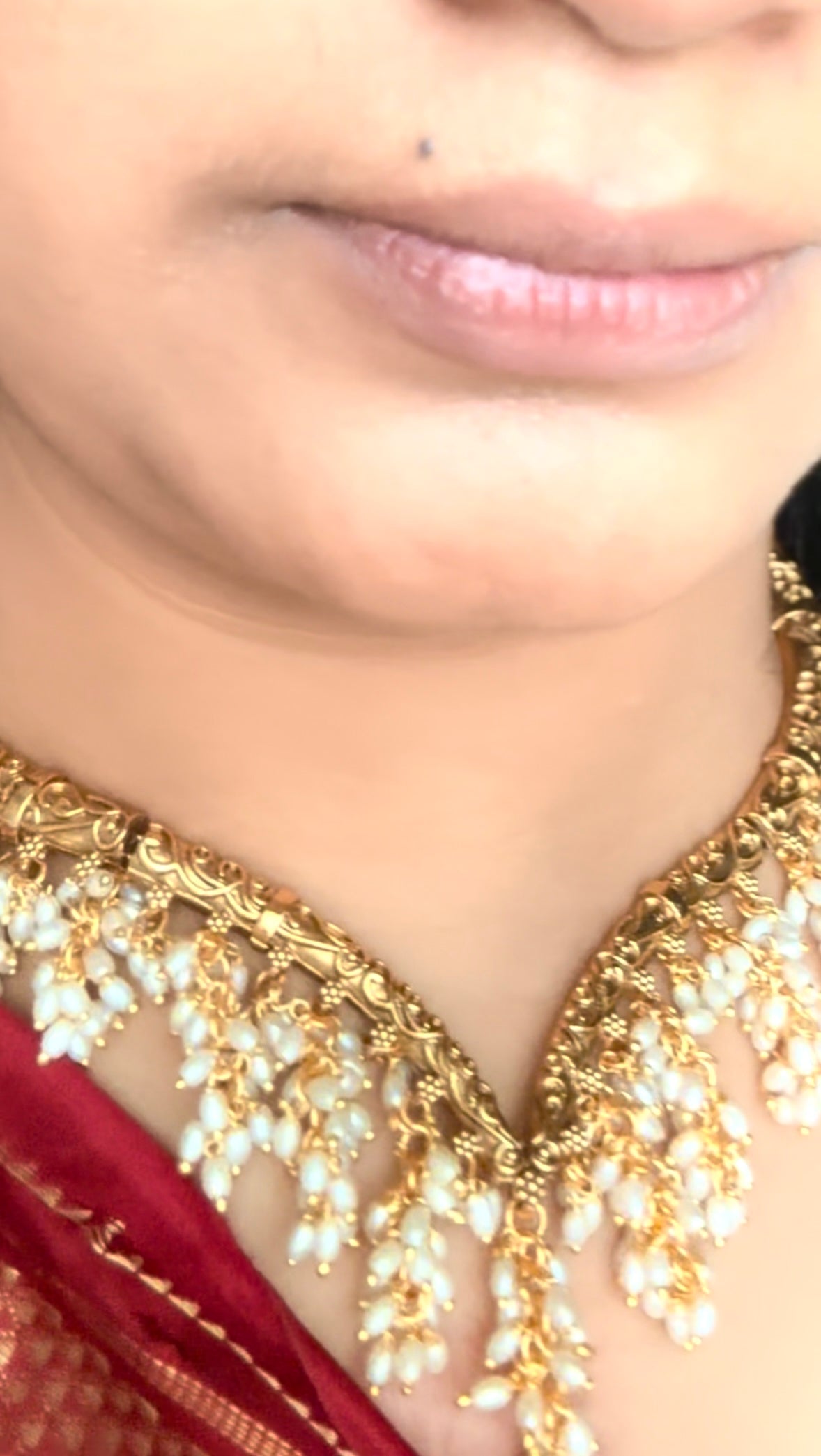 Antique Pearl V Shape Choker PRL013