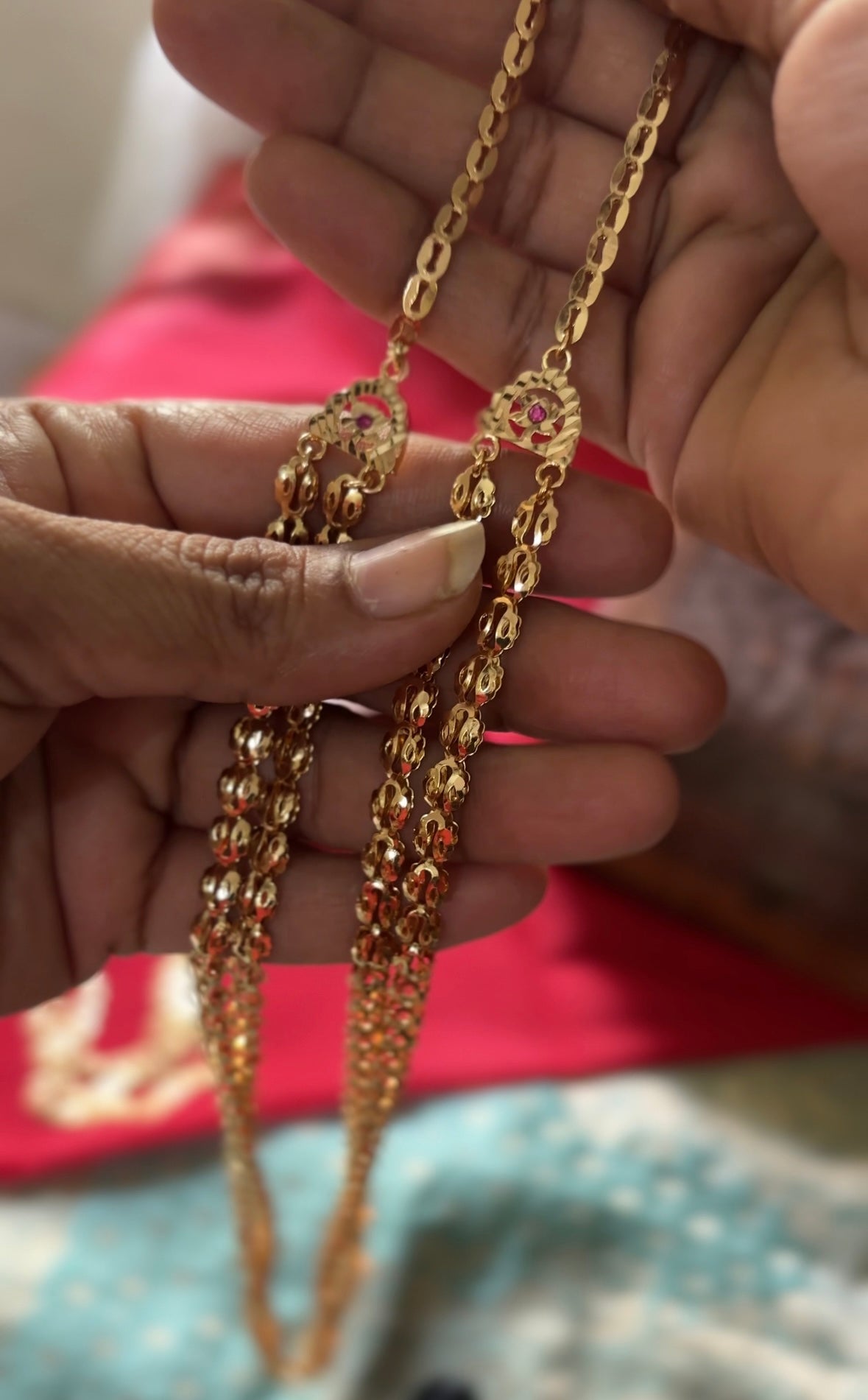 2 Layer 1gm Gold Avalakki Long Necklace ALN002