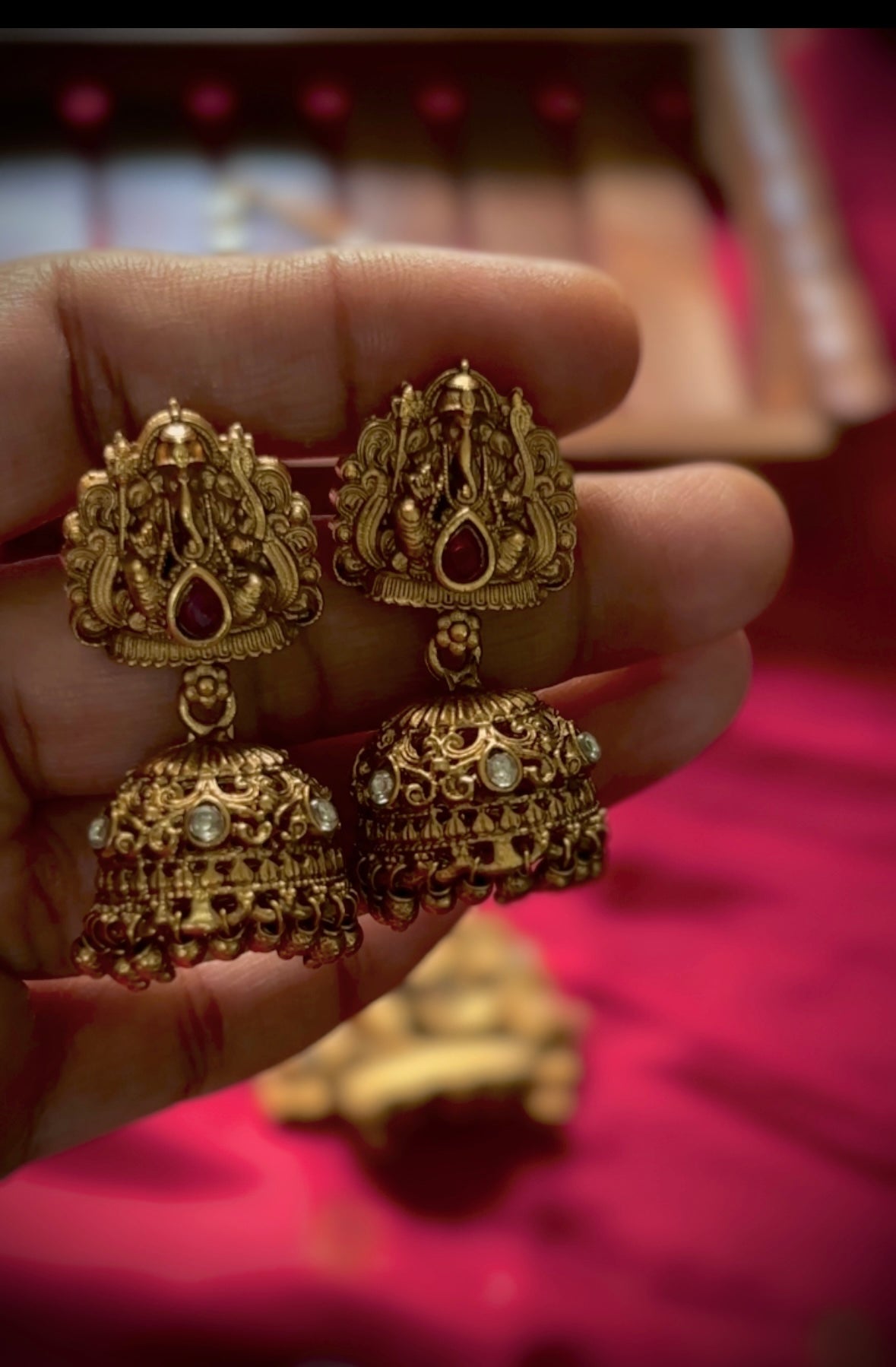 Ganesh Pearl Temple Necklace TN014