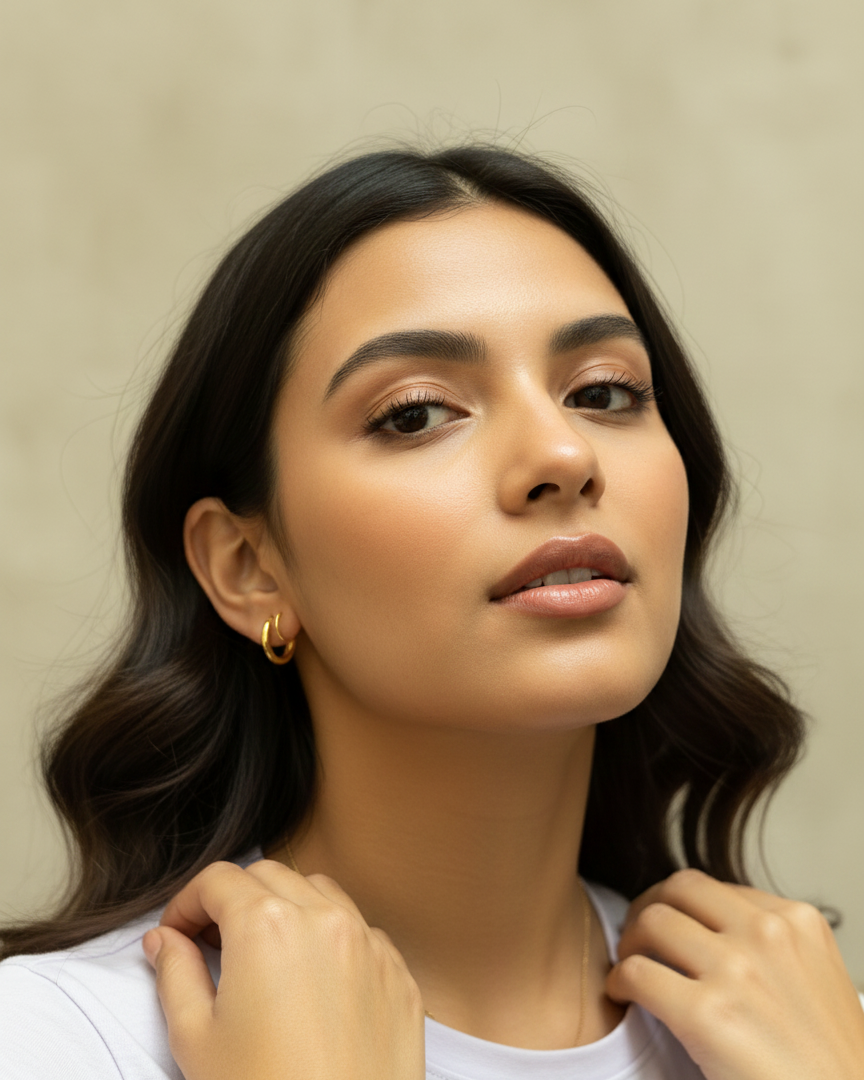 Minimal Gold Spiral Hoop Earrings DFE002