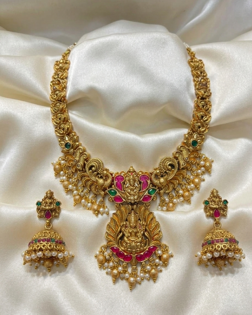 Enamal Painted Necklace and Jumkha Set TN001