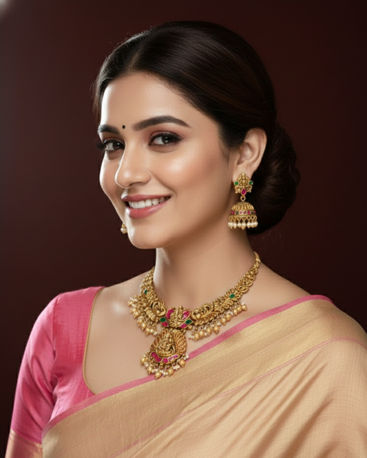 Enamal Painted Necklace and Jumkha Set TN001