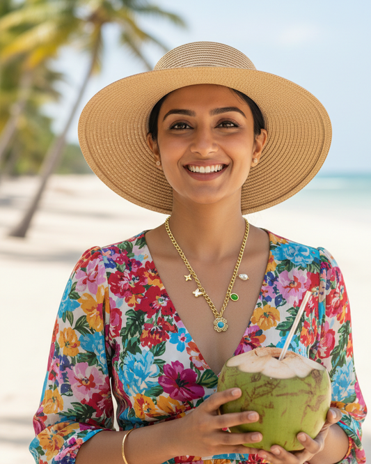 Designer 18 Gold Plated Floral Neck-Chain ANTNC016