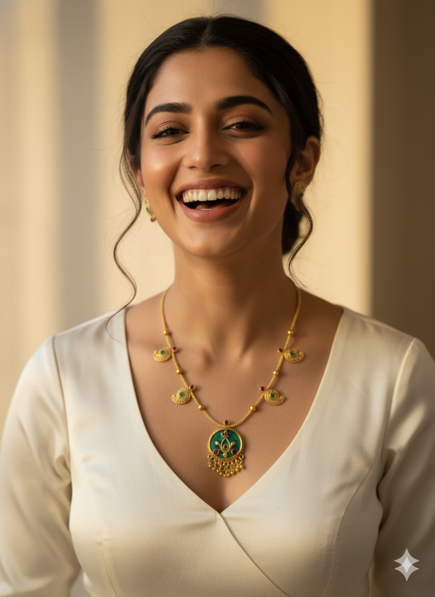 Green Minimal Rajkot Necklace Set MIN005