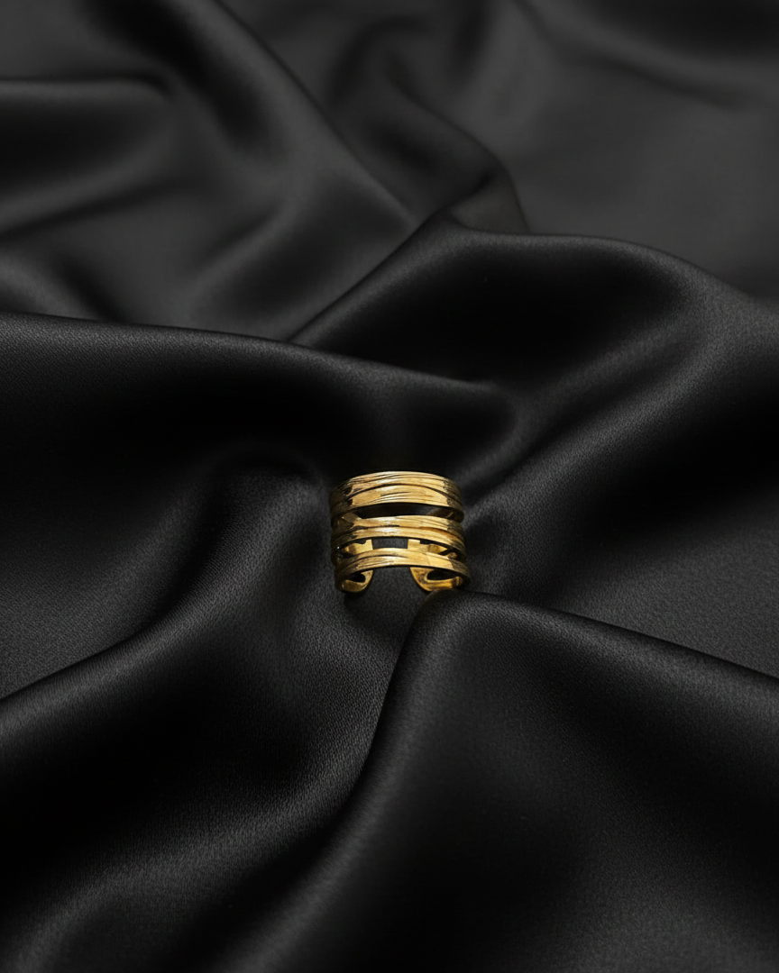 Triple-Layered Gold Band Ring RNG006