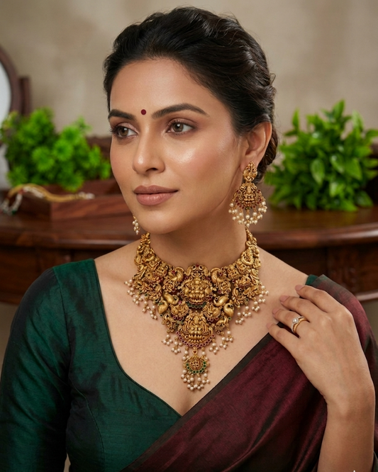 Bridal Temple Heavy Necklace Set TN008