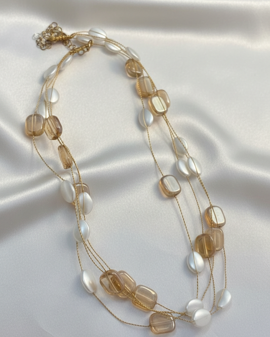 Layered Pearl Lightweight Necklace PRL005