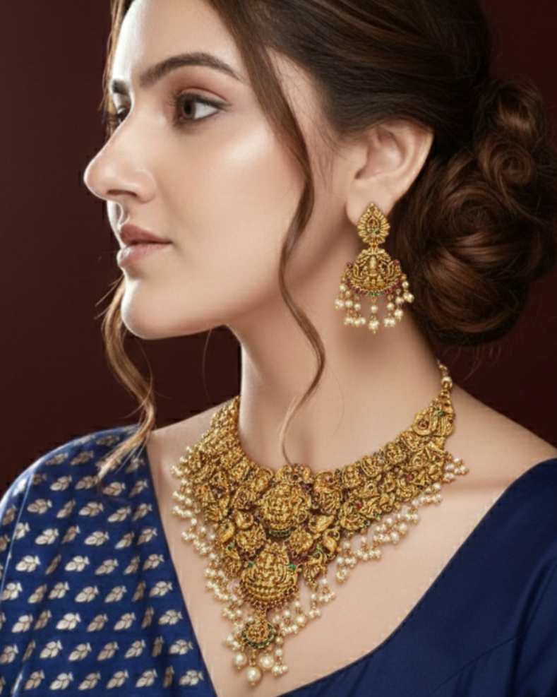 Bridal Temple Heavy Necklace Set TN008