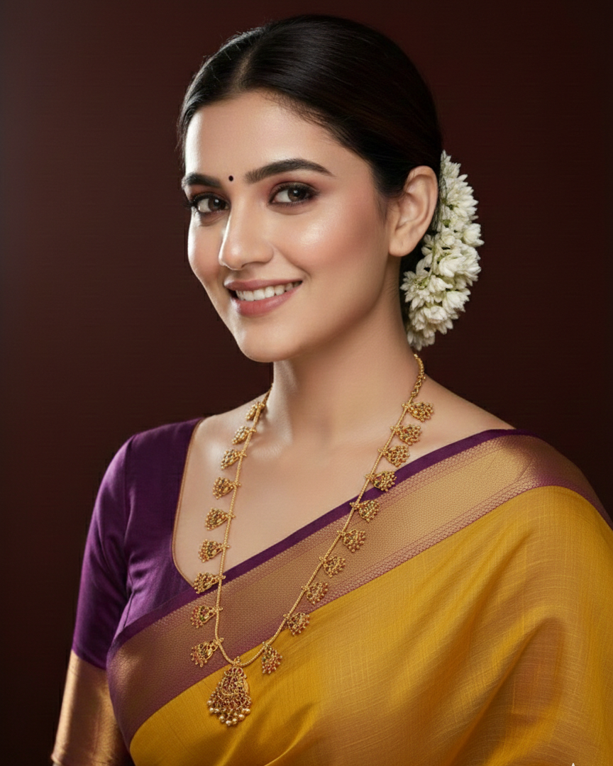 Peacock Motif Temple Necklace Set LN16