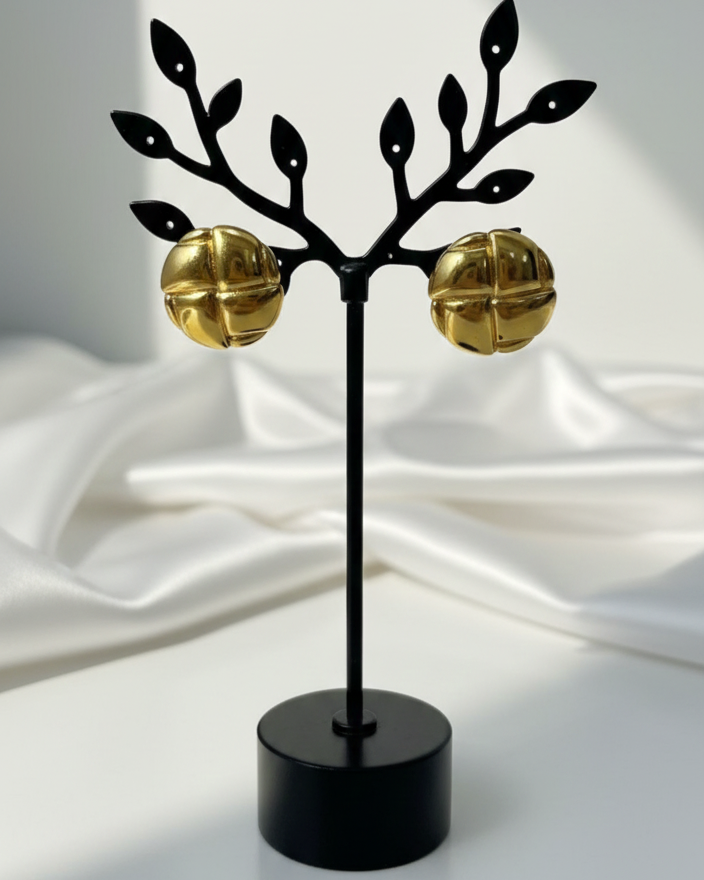 Minimalist Gold-Plated Round Stud Earrings DFE016