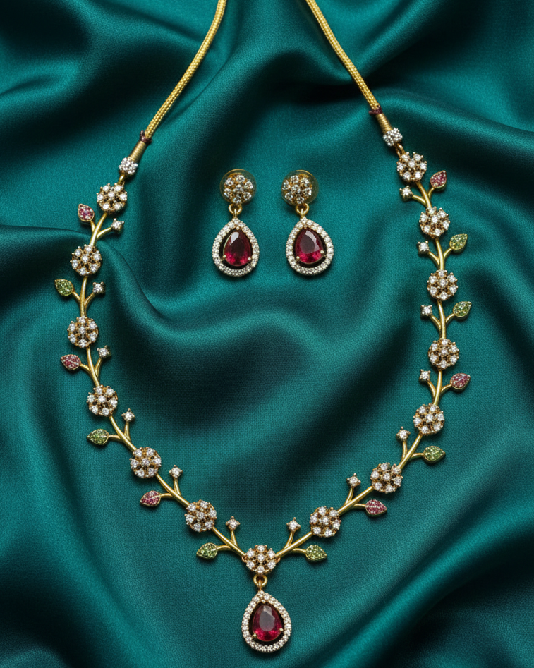 Victorian Ruby Minimal Necklace VCT003