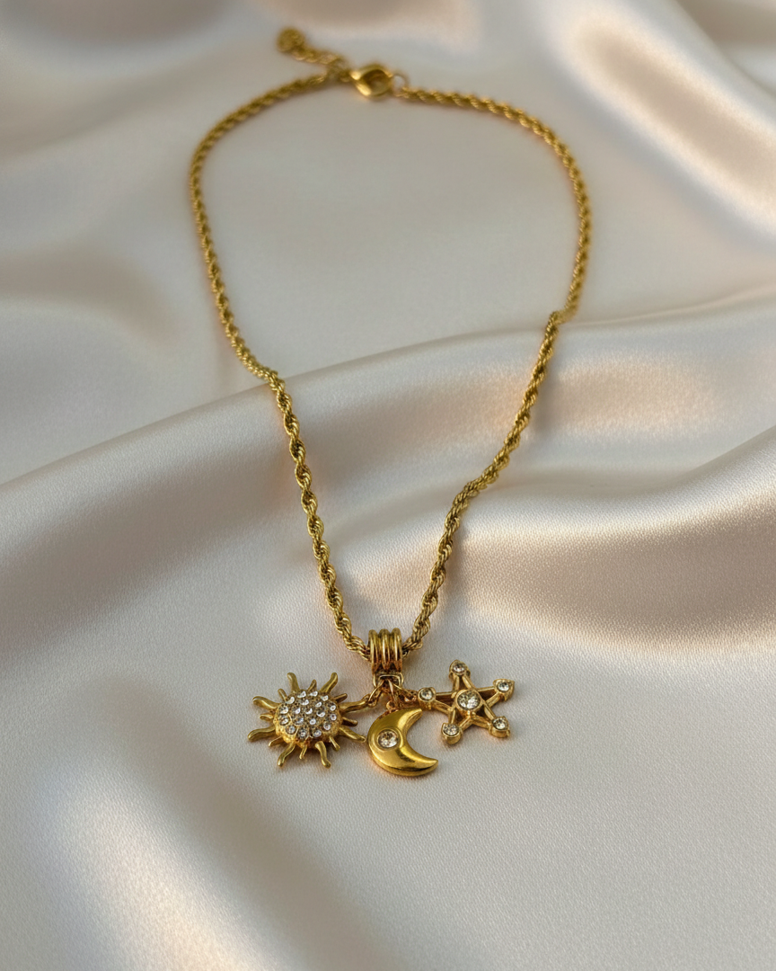 Luxury Cosmic Charm 18K Gold Chain ANTNC017