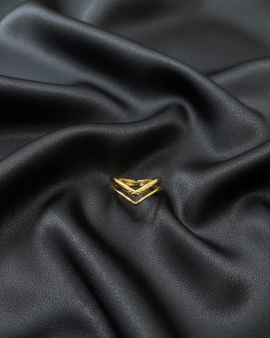 Double Wishbone Ring in 18K Gold Plated RNG005