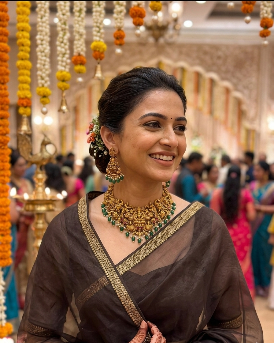Royal Emerald Laxmi Bridal Necklace Set TN002