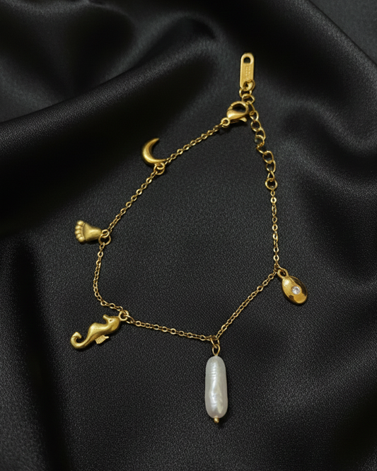 Celestial Charm Gold Chain Bracelet BRC023