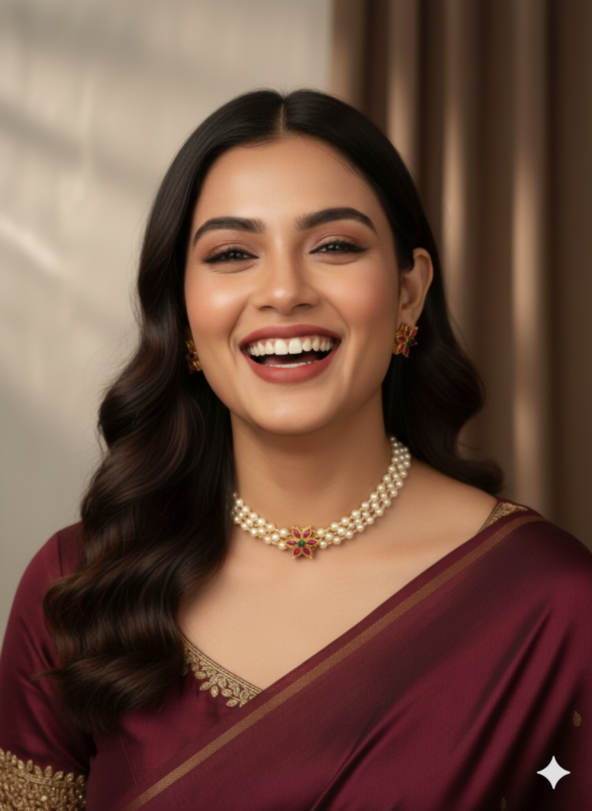 Floral Pearl Choker MIN008