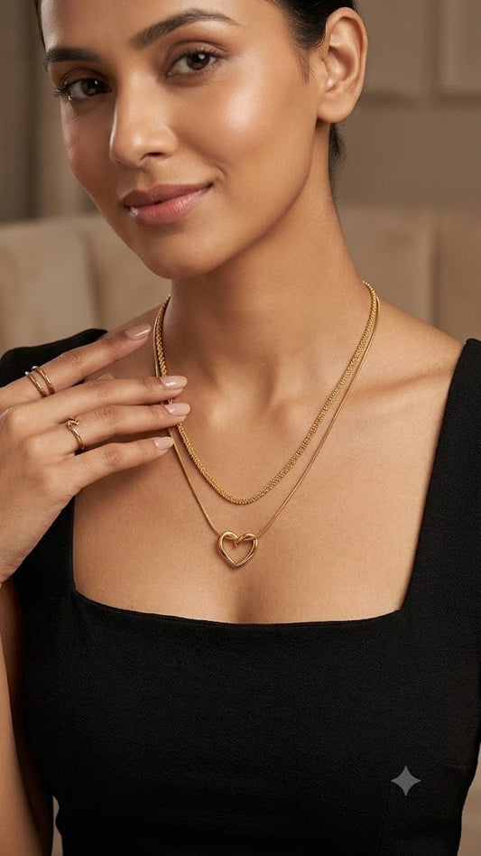 Two layer demifine 18K neck chain ANTNC011