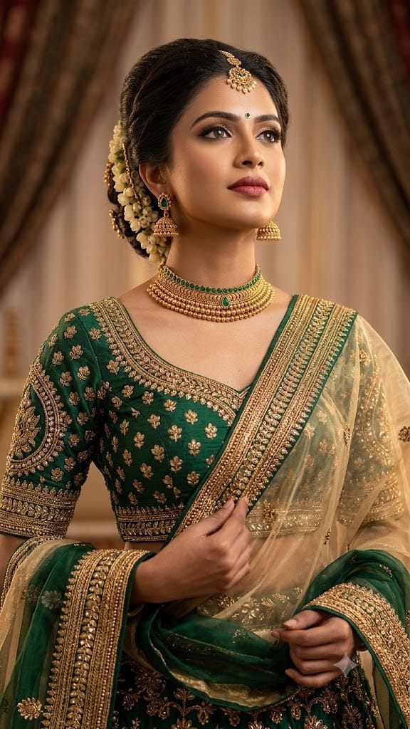 Antique Marathi style green choker CH013
