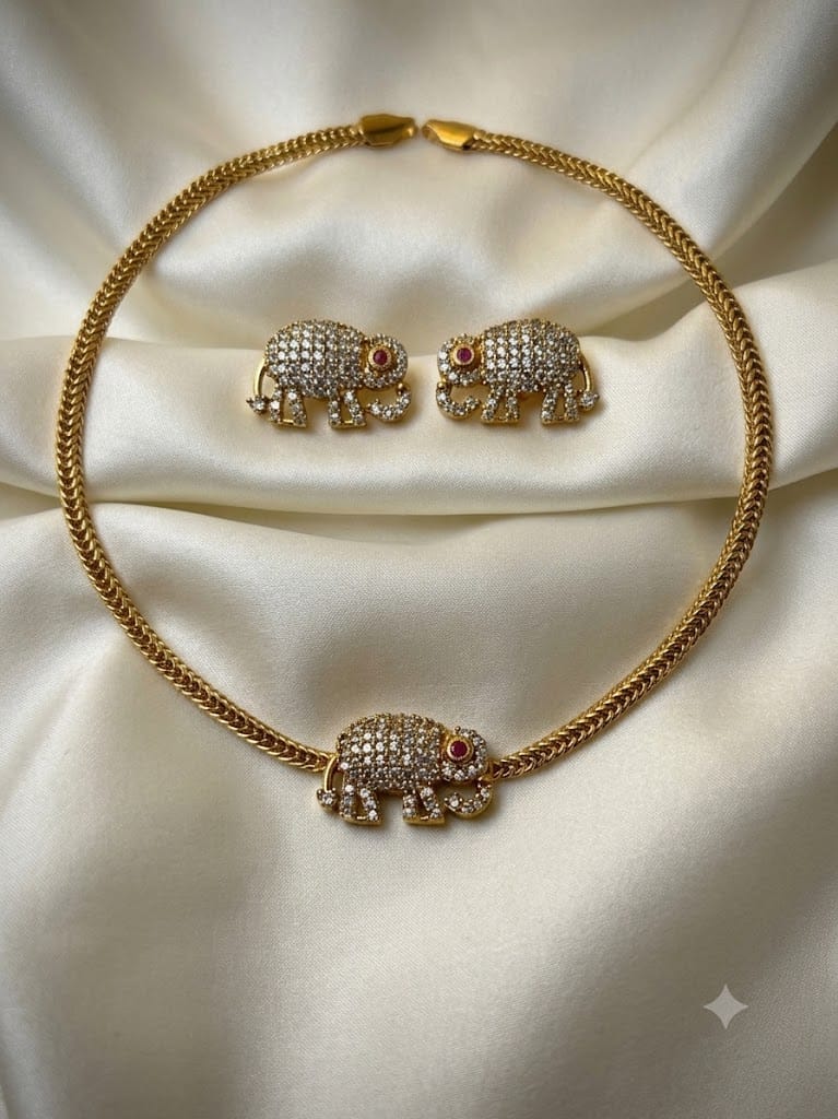 Antique Elephant Minimal Choker CH017
