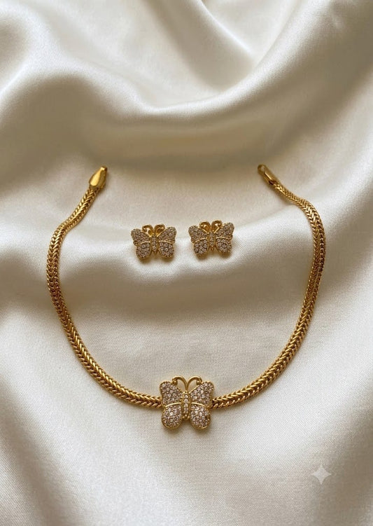 Antique Butterfly Minimal Choker CH016