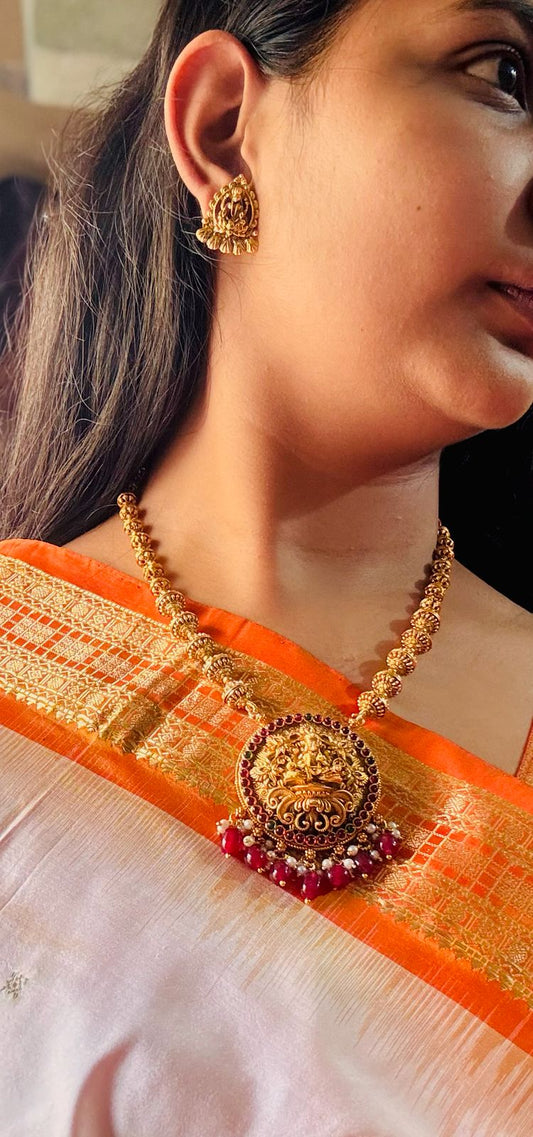 Laxmi Temple Antique Necklace TN012
