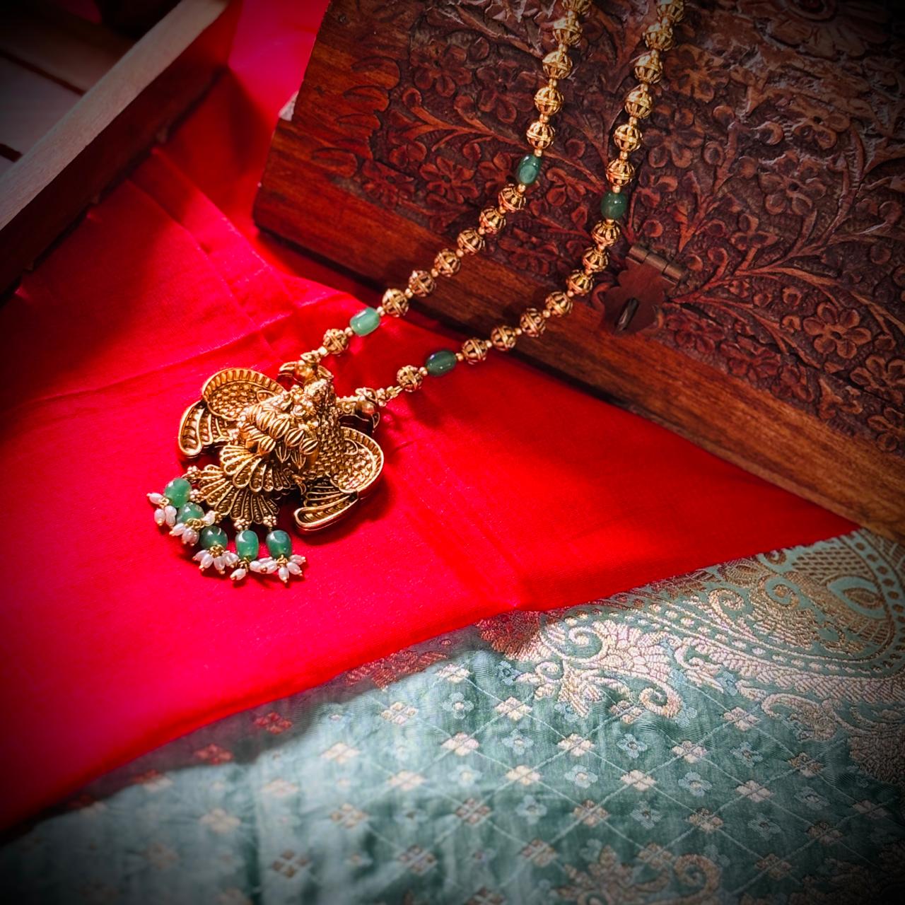 Heritage Gandaberunda Bead Necklace & Jhumka Set GND001