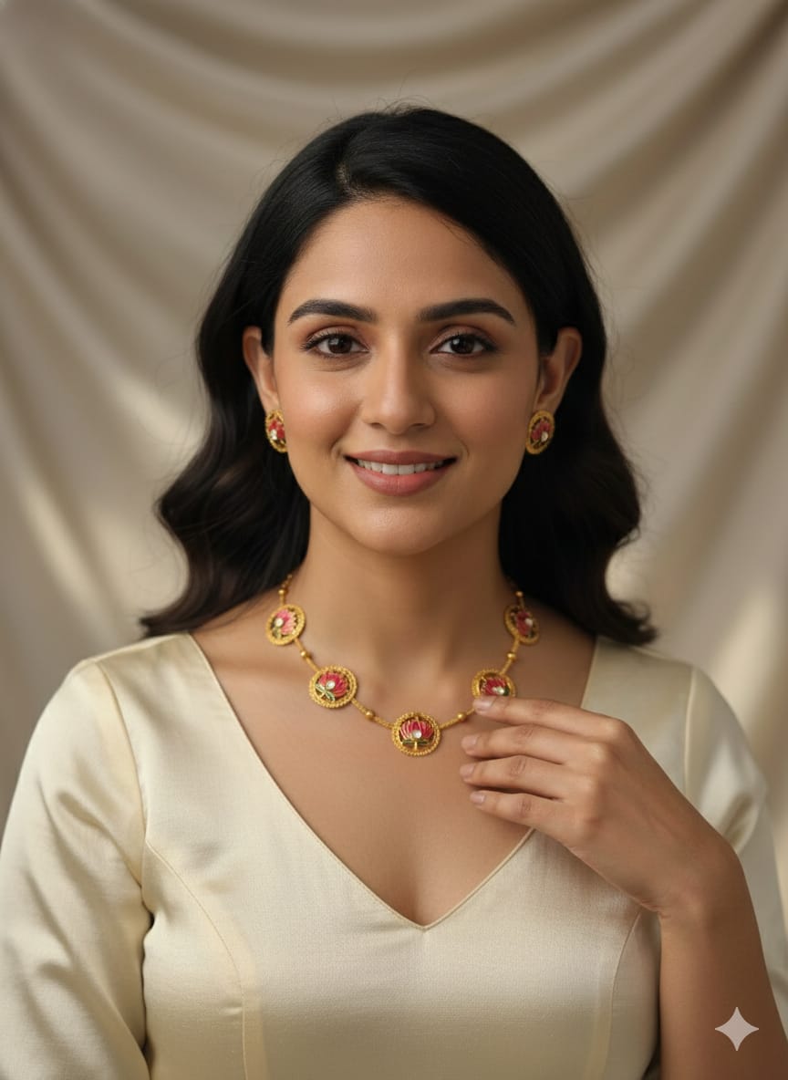 Minimal  Pink Lotus Choker MIN001