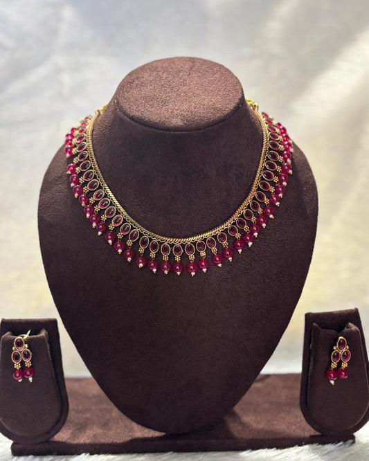 Ruby Minimal Necklace Set MIN016