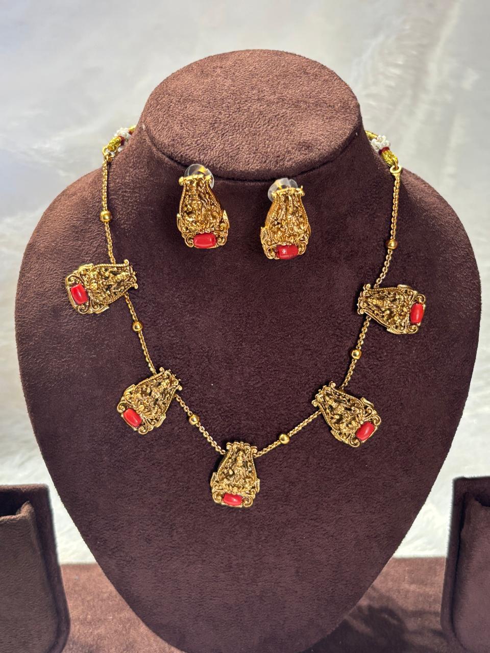 Temple Coral Necklace Set CRL001