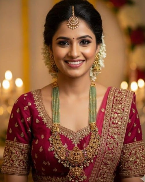 Bridal Temple Long Necklace Set LN004