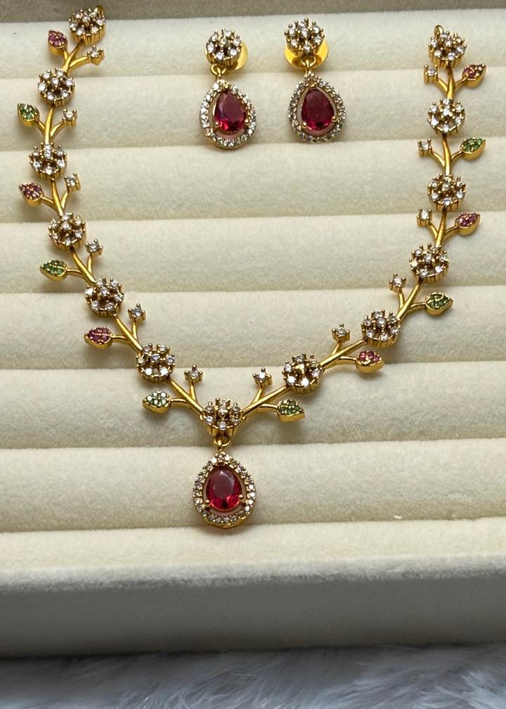Victorian Ruby Minimal Necklace VCT003