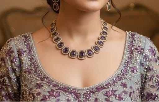 Purple Victorian Minimal Necklace VCT005