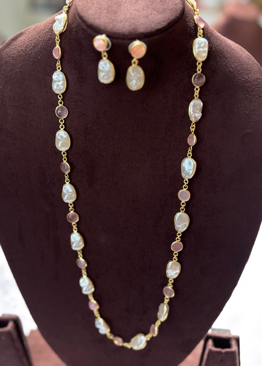 Real Fresh Water Pearl/Pink Necklace PRL003