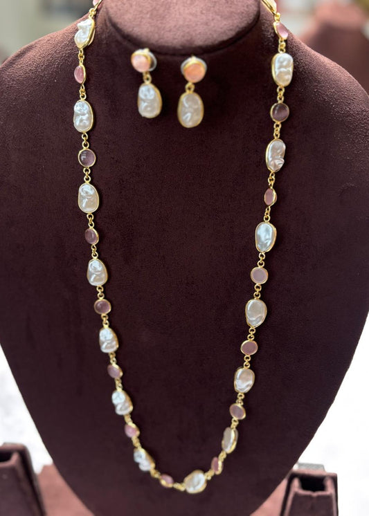 Real Fresh Water Pearl/Pink Necklace PRL003