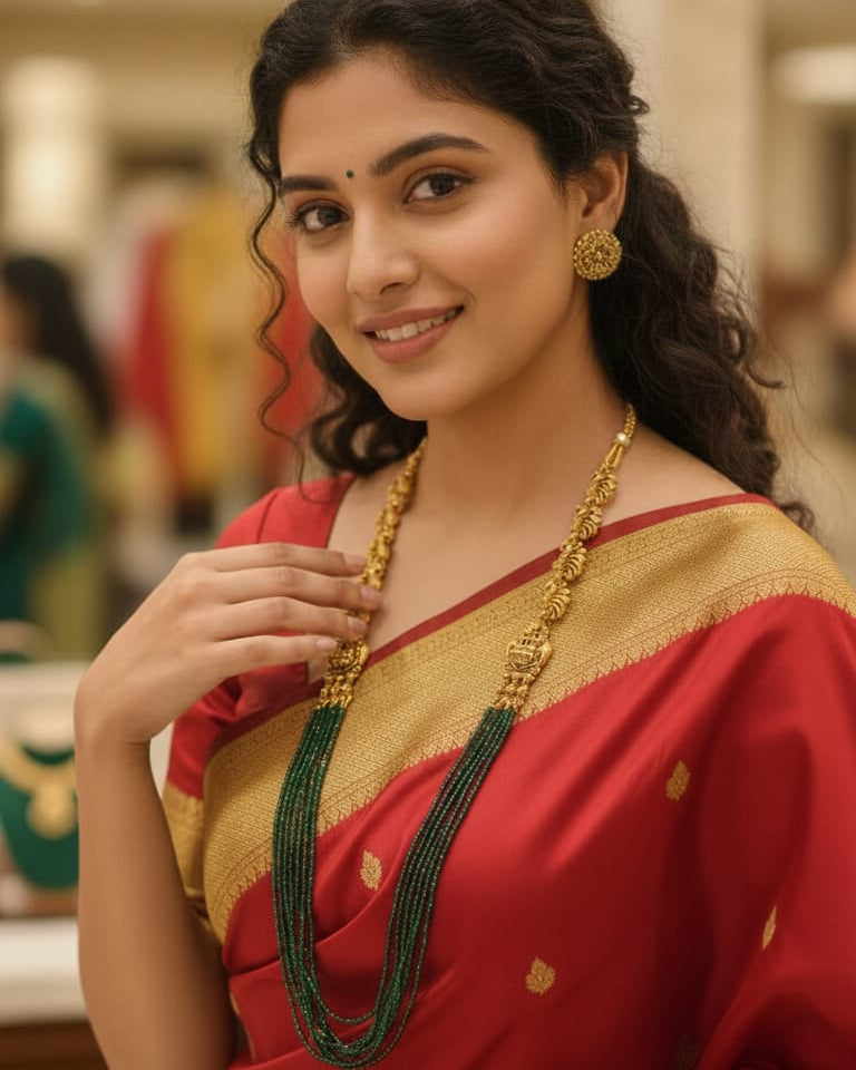 Royal Green Beaded Necklace Set LN008