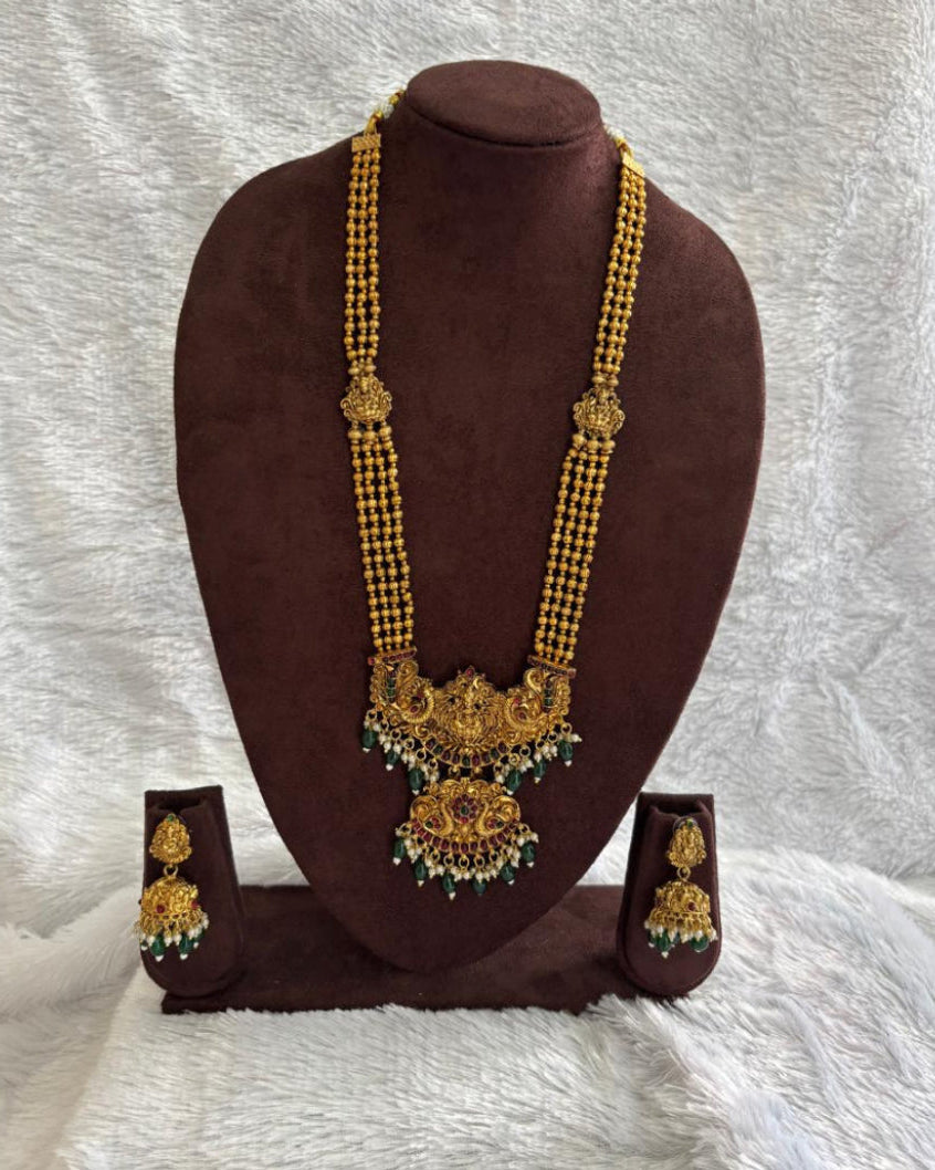 Traditional Temple Design Long Necklace Set LN009