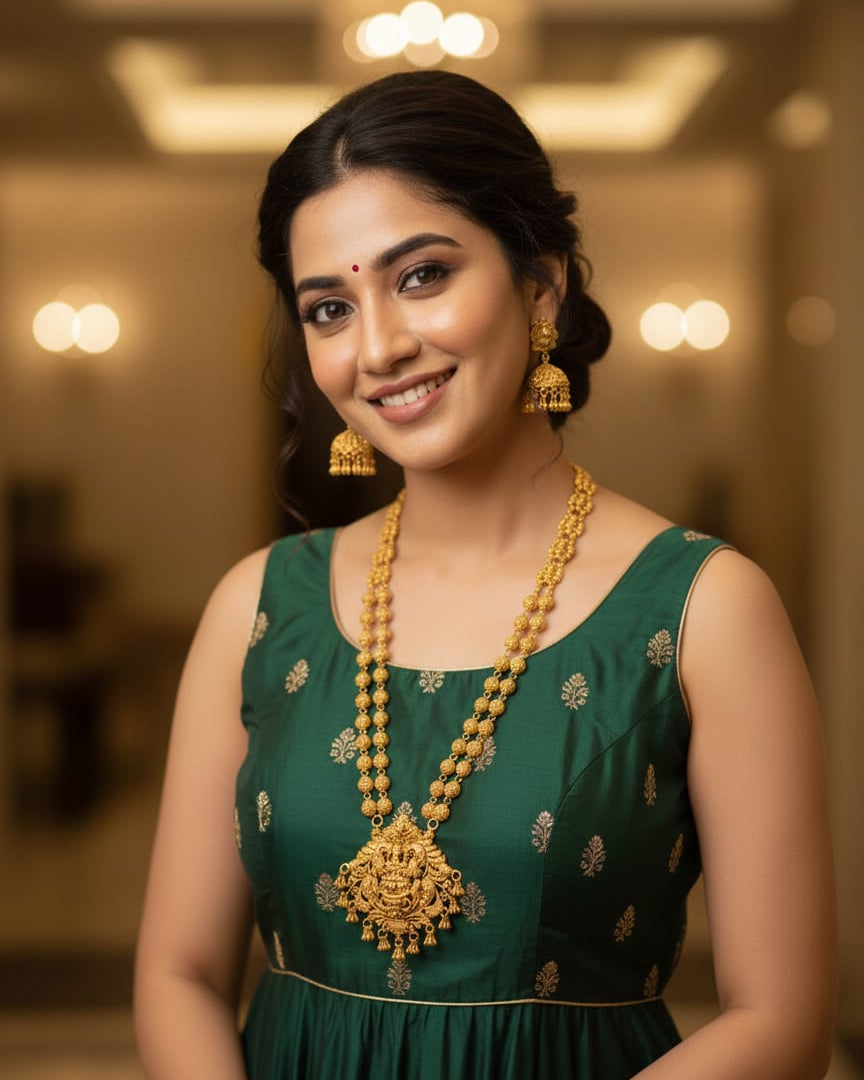 Ethnic Temple Antique Long Necklace Set LN015