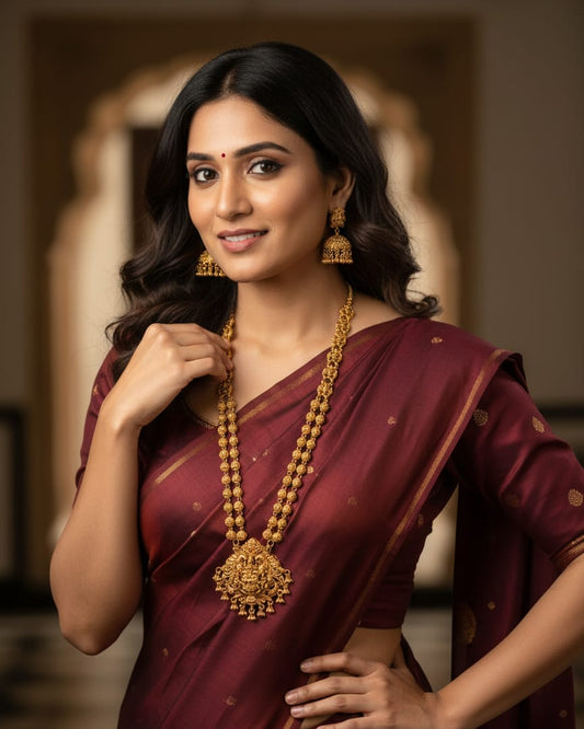 Ethnic Temple Antique Long Necklace Set LN015